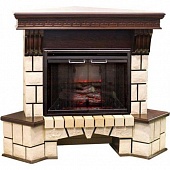 Каминокомплект Real Flame Stone Corner new 23 (античный дуб)+Leeds 23 DDW