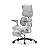 Ортопедическое кресло Falto Scala с подножкой серое