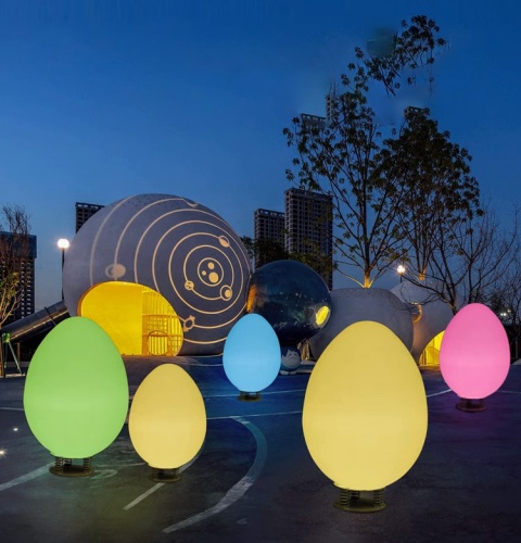 Светильник Яйцо 87х140 солнечная батарея, RGB