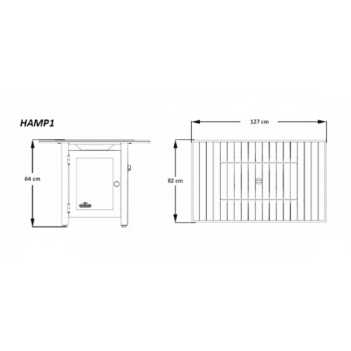 Стол-камин газовый Napoleon Hampton 127х82 см